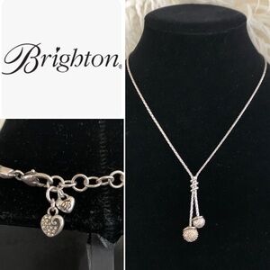 ✨RETIRED✨BRIGHTON Silver Twist Pave Crystal Lariat Necklace